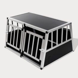 Small Double Door Dog Cage With Separate Board 65a 89cm 06-0771 gmtshop.com