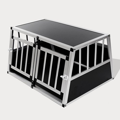 Small Double Door Dog Cage With Separate Board 65a 89cm 06-0771 Aluminum Dog cage: Pet Products, Dog Goods Dog Cage