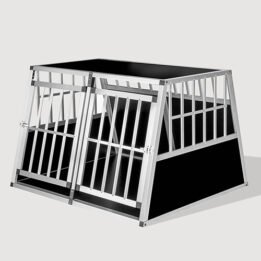 Aluminum Large Double Door Dog cage With Separate board 65a 104 06-0776 gmtshop.com