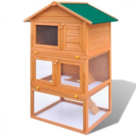 Two Layers Wooden Rabbit Cage Outdoor Pet House Large House for Rabbits 06-0006 gmtshop.com