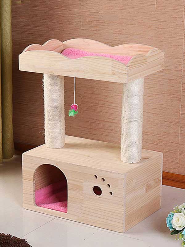 Factory produces high quality wooden cat tree cat litter anesthesia large platform cat climbing frame 06-1166 Cat Trees: Tower & Pet Furniture Products Big Cat Tree