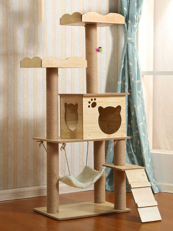 OEM-MDF-double-platform-cat-tree-cat-room-cat-hammock-hemp-rope-post-cat-climbing-frame-06-1157