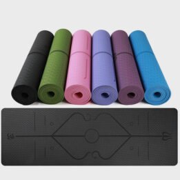 Eco-friendly Multifunction Beginner Yoga Mat With Body Line Thickened Widened Non-slip Custom TPE Yoga Mat Pet products factory wholesaler, OEM Manufacturer & Supplier gmtshop.com