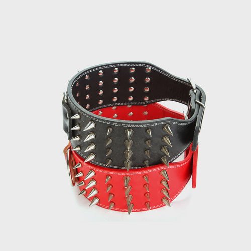 Customized Dog Collar Wide Long Spiked Rivet PU Leather Pet Dog Collar Leather Dog Collar Dog Collars Customized Dog Collar