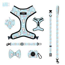Pet harness factory new dog leash vest-style printed dog harness set small and medium-sized dog leash 109-0007 gmtshop.com