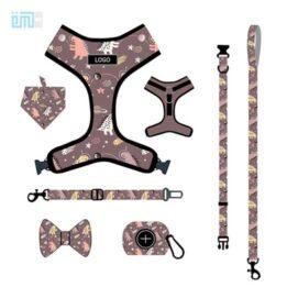 Pet harness factory new dog leash vest-style printed dog harness set small and medium-sized dog leash 109-0010 gmtshop.com