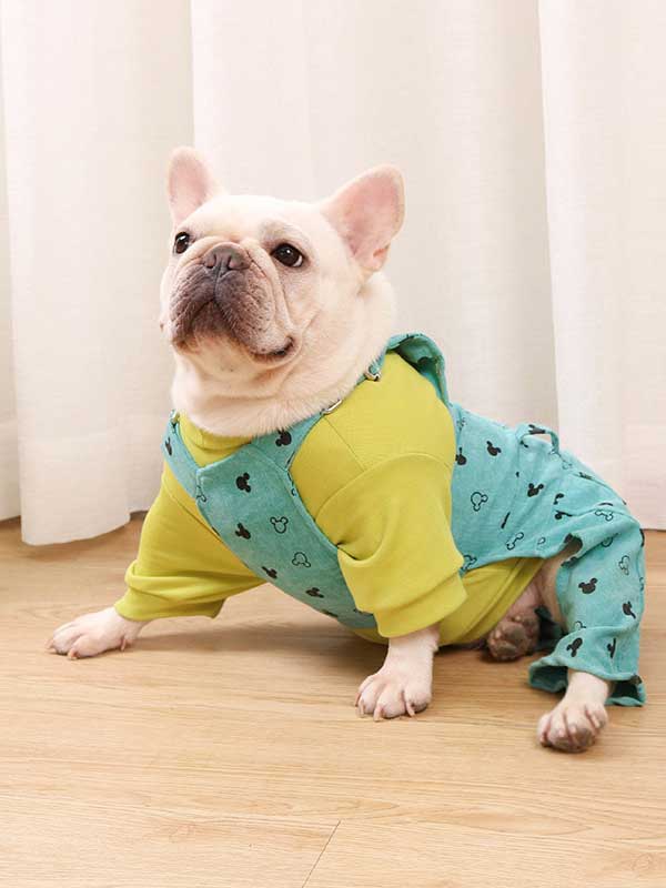 French Fighting Clothes Pet Clothing High Stretch Collocation Wear Dog Pants Comfortable Solid Color Bottoming Shirt T-shirt