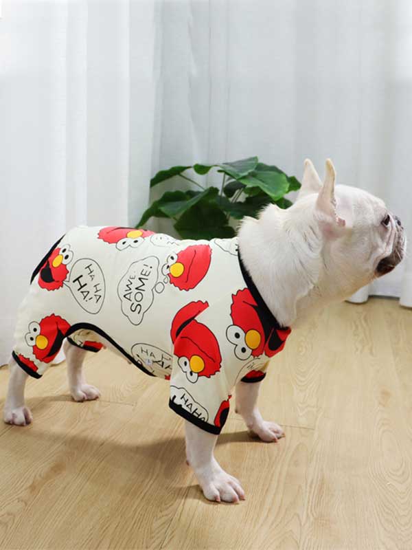 GMTPET French fighting clothes thin summer dog clothes air conditioning pajamas cotton pug dog fat dog bulldog four-legged clothes 107-222003 Dog Clothes: Shirts, Sweaters & Jackets Apparel 107-222003