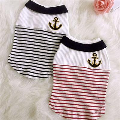 Wholesale Pet T-shirt: China-Made Sailor Embroidery 06-1235 Dog Clothes: Shirts, Sweaters & Jackets Apparel Clothes dog