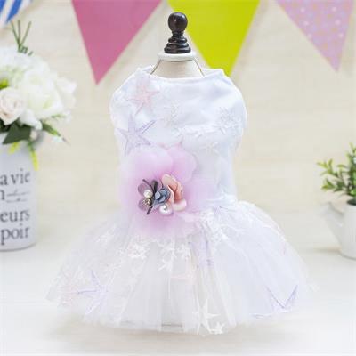 Dog Dress: Summer Luxury White Net Yarn Skirt 06-0357 Dog Clothes: Shirts, Sweaters & Jackets Apparel cat and dog clothes