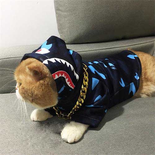 Pets Clothes and Accessories Dog Cloth Shark Hooded T-shirt 06-1341 Dog Clothes: Shirts, Sweaters & Jackets Apparel adidog dog clothes