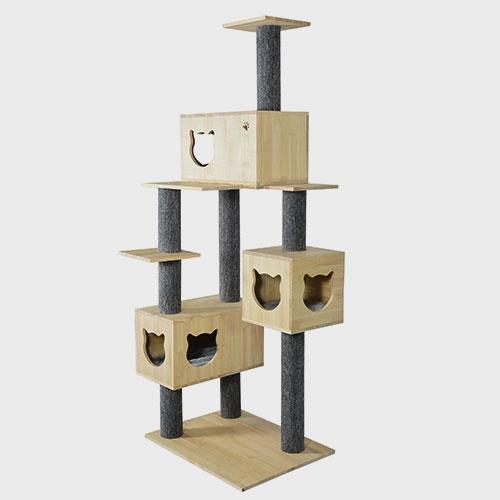 Cat Furniture: new design wooden cardboard pet products 06-0202 Cat House: Wooden Pet Tree House Furniture Pet Cat Furniture