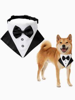 Wedding suit pet drool towel dog collar pet triangle towel pet bow tie wedding suit triangle towel 118-37007 gmtshop.com