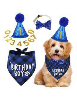 Pet party decoration set dog birthday scarf hat bow tie dog birthday decoration supplies 118-37011 gmtshop.com