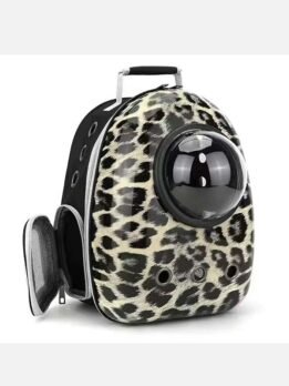 Sand leopard print upgraded side opening pet cat backpack 103-45009 www.gmtshop.com