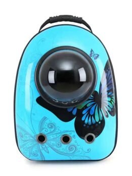 Blue butterfly upgraded side opening pet cat backpack 103-45017 www.gmtshop.com