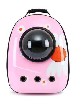 Pink Daisy Upgraded Side Opening Pet Cat Backpack 103-45021 gmtshop.com