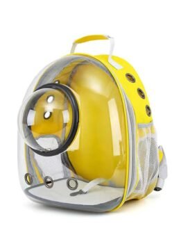 Transparent yellow pet cat backpack with hood 103-45031 gmtshop.com