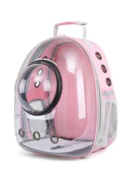 Transparent pink pet cat backpack with hood 103-45032 gmtshop.com