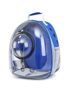 Transparent blue pet cat backpack with hood 103-45033 gmtshop.com