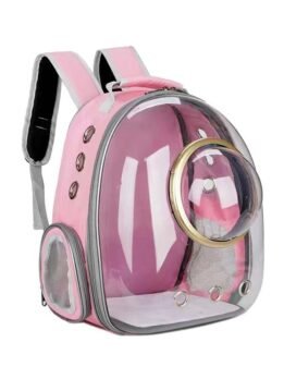 Transparent Gold Ring Pink Pet Cat Backpack 103-45046 gmtshop.com