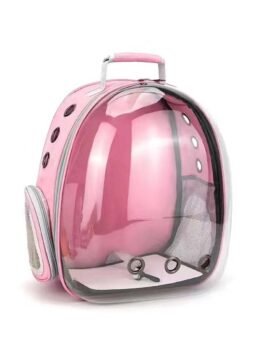 Transparent pink pet cat backpack with side opening 103-45053 gmtshop.com