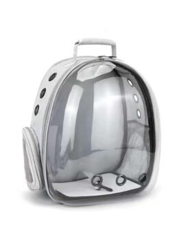 Transparent gray pet cat backpack with side opening 103-45054 gmtshop.com