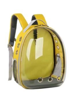 Transparent yellow pet cat backpack with side opening 103-45056 gmtshop.com